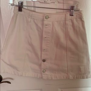 White denim mini skirt